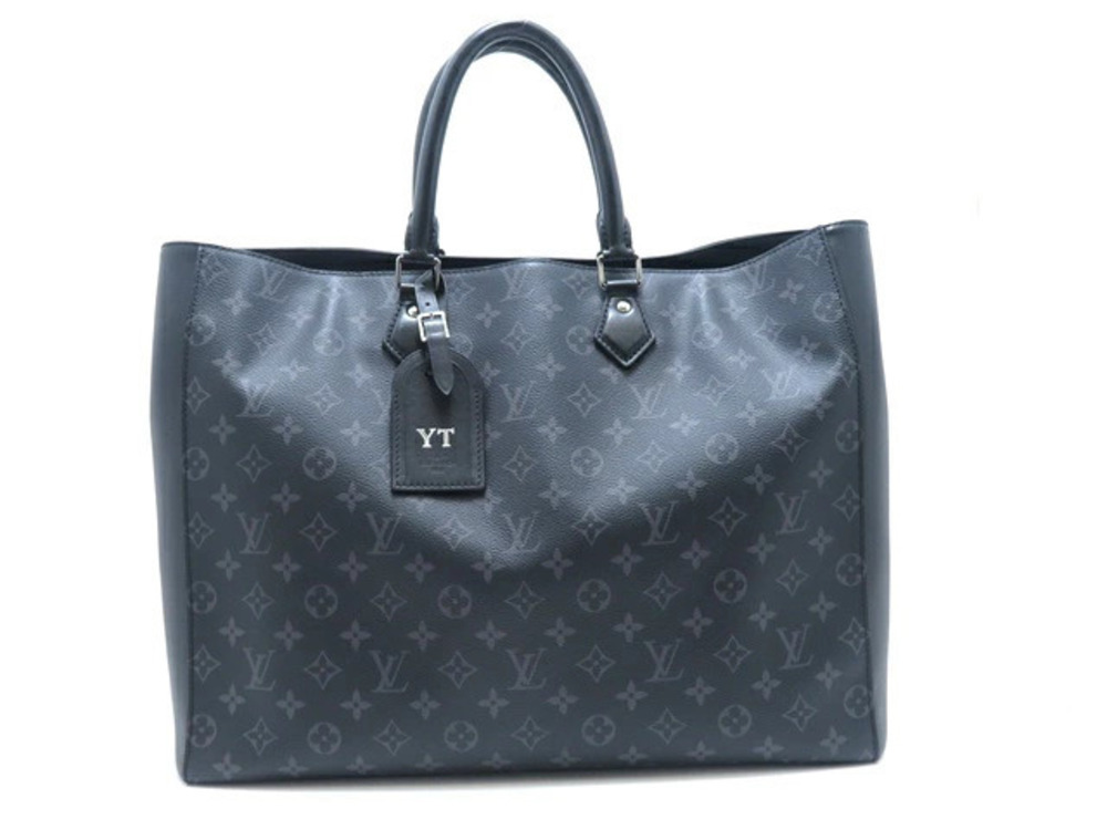 LOUIS VUITTON Grand Sac Monogram Eclipse Black Bag Handbag Black